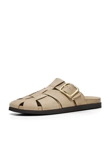 Туфли-мюли сандалии с ремешками и пряжкой- Заказать в России