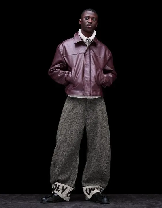 Брюки barrel с принтом по низу- Заказать в России