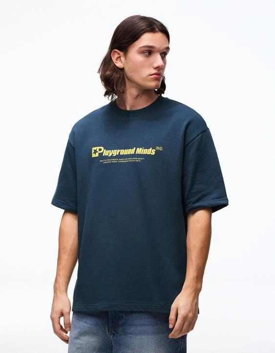 Bershka Футболка из мягкой ткани с короткими рукавами и принтом купить с доставкой.