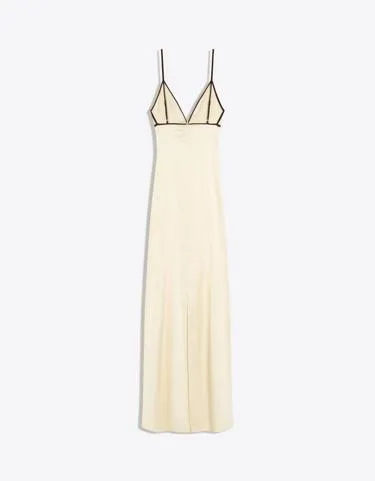 Bershka Платье миди из сатина с контрастной отделкой