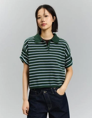 Bershka Свитер в полоску с воротником-поло купить с доставкой.