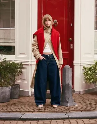 Джинсы свободного кроя с низкой посадкой- Заказать в России