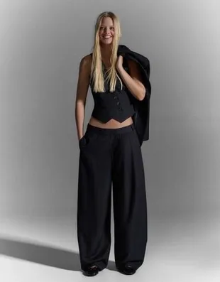 Брюки из струящейся ткани с запахом