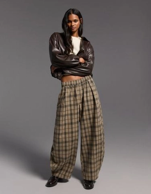 Bershka Брюки-рукава-фонарики с принтом