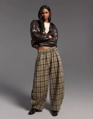 Брюки-рукава-фонарики с принтом- Заказать в России