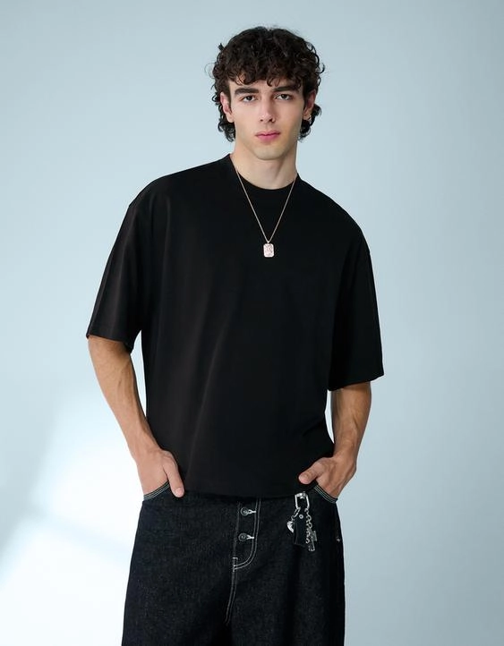 Bershka Футболка геометрического кроя с короткими рукавами