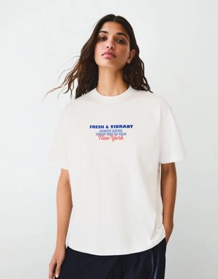 Bershka Футболка оверсайз с принтом