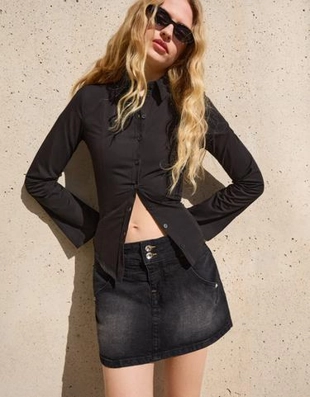 Bershka Джинсовая юбка-шорты