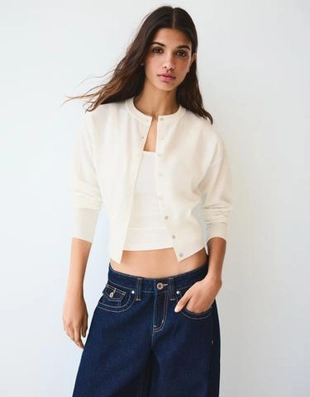 Bershka Кардиган с круглым вырезом на пуговицах