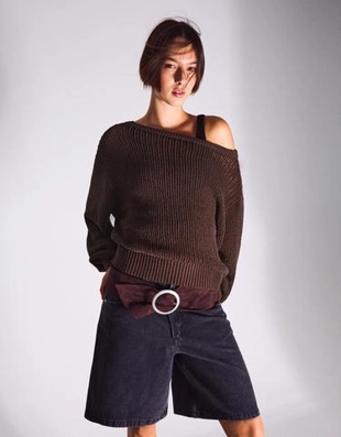 Bershka Свитер ажурной вязки в стиле рустик