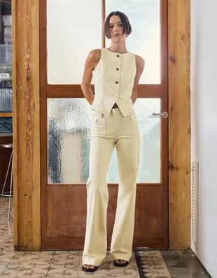 Bershka Бесшовные джинсы с широкими штанинами