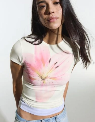 Bershka Футболка с короткими рукавами и принтом