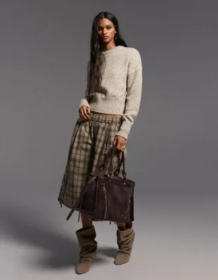 Мягкая сумка-боулинг из искусственной замши- Заказать в России