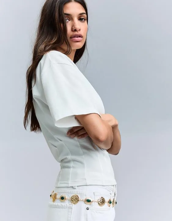 Ремень-цепочка со стразами- Заказать в России