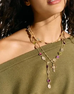 Набор из 3 ожерелий со стразами- Заказать в России