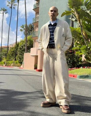 Bershka Куртка геометрического кроя с пуговицами и принтом