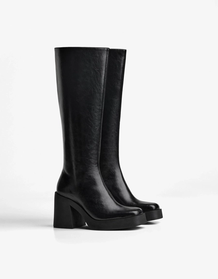 Bershka Ботинки на высоком каблуке с платформой