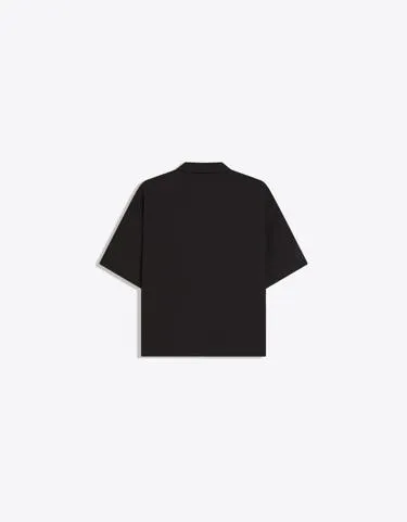 Рубашка геометрического кроя с короткими рукавами и складками- Заказать в России