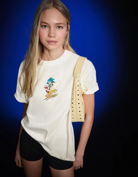 Bershka Футболка оверсайз SONIC купить с доставкой.