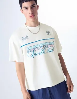 Футболка с короткими рукавами и принтом- Заказать в России