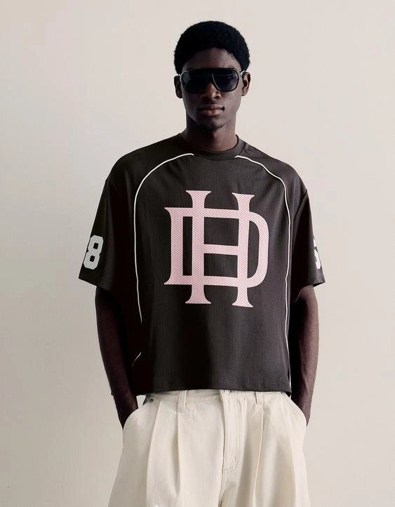 Bershka Футболка из сетчатой ткани с принтом