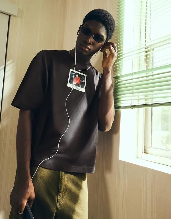 Футболка геометрического кроя с принтом Eminem