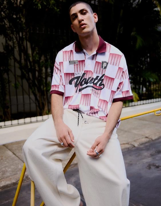 Bershka Поло с короткими рукавами и принтом