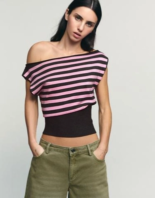 Bershka Топ с вырезом «лодочка»