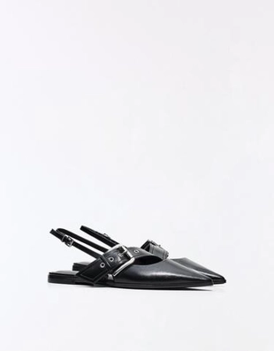 Балетки без задника с пряжкой- Заказать в России