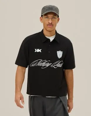 Поло с короткими рукавами и вышивкой- Заказать в России