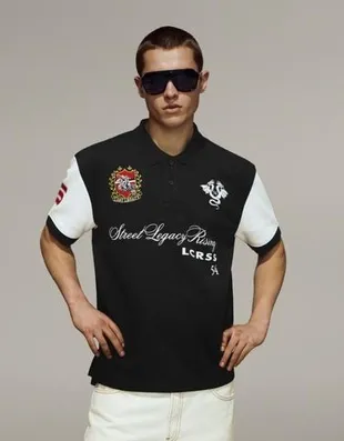 Поло с короткими рукавами и принтом- Заказать в России