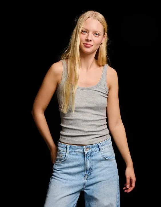 Топ на бретелях в рубчик- Заказать в России