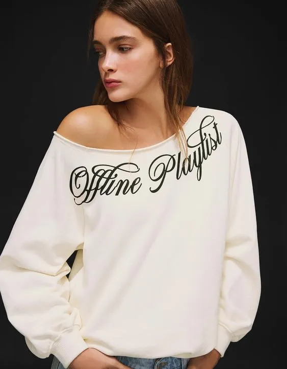 Асимметричная толстовка с принтом