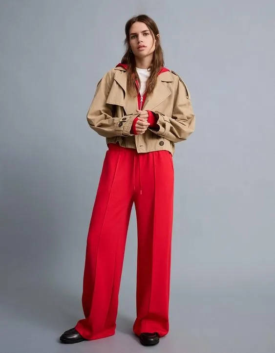 Широкие брюки из мягкой ткани- Заказать в России