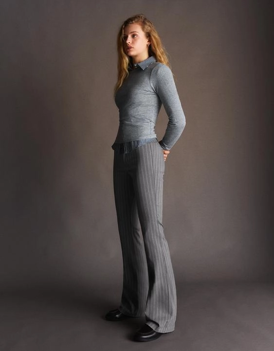 Bershka Расклешенные брюки из бенгалина