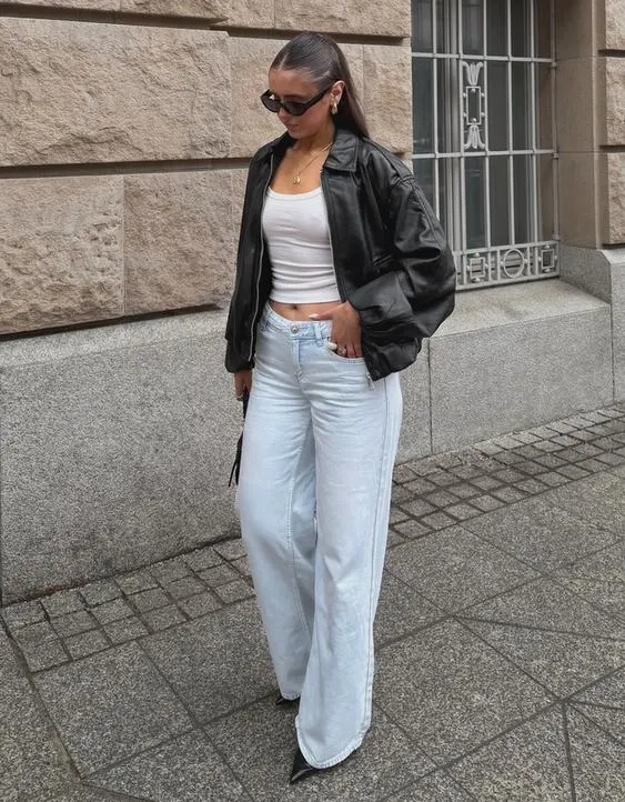 Куртка-бомбер из искусственной кожи- Заказать в России