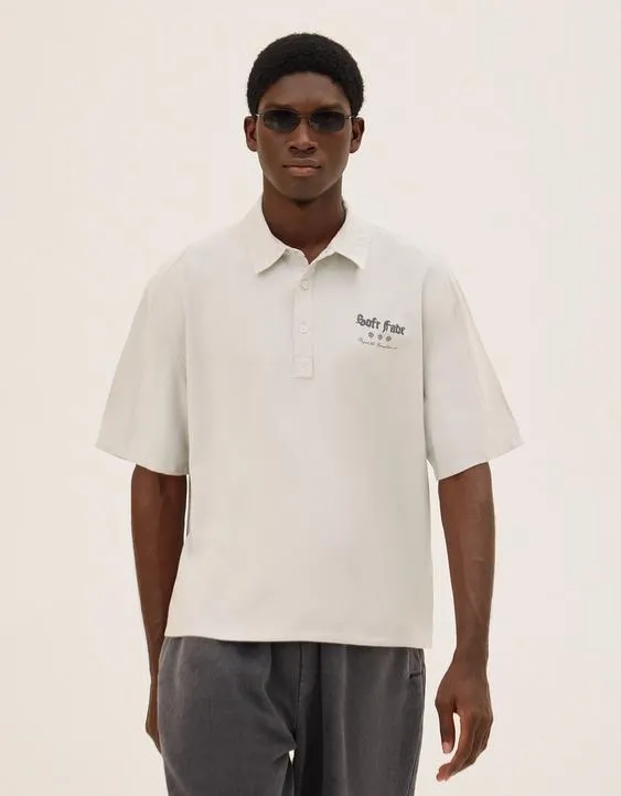 Поло с короткими рукавами и вышивкой- Заказать в России