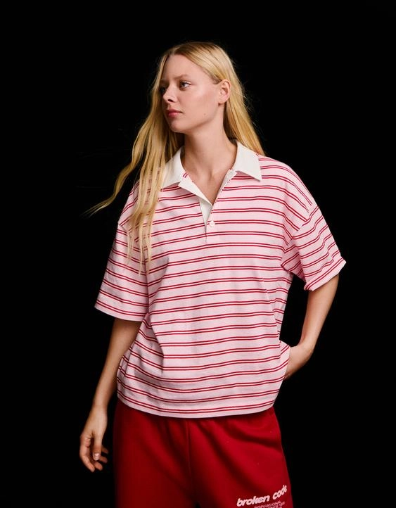 Bershka Футболка с воротником поло