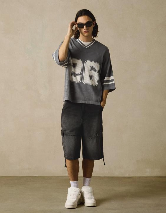 Джинсовые шорты-парашюты карго- Заказать в России