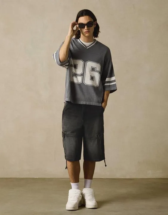 Джинсовые шорты-парашюты карго- Заказать в России