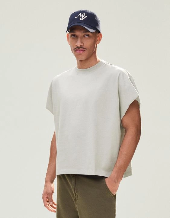 Bershka Майка оверсайз с принтом