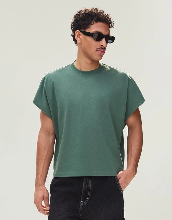 Bershka Майка оверсайз с принтом