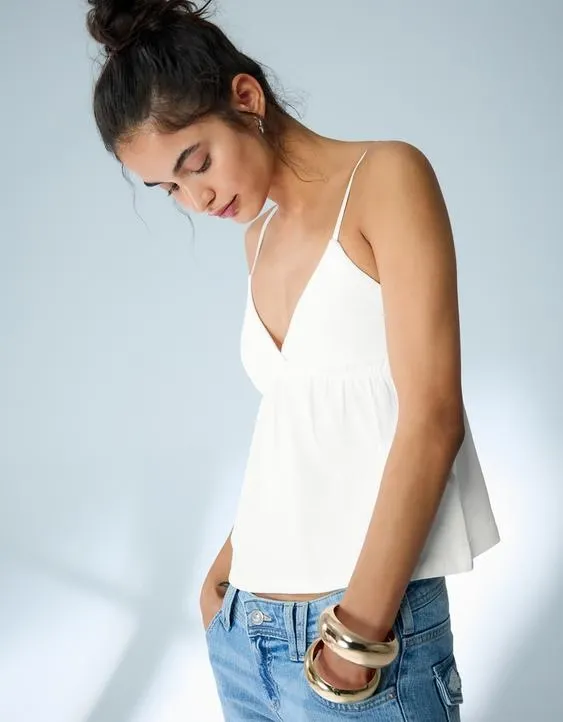 Топ на бретелях с воланами- Заказать в России