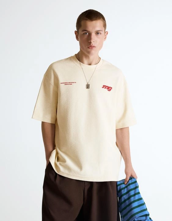 Bershka Футболка из мягкой ткани с принтом