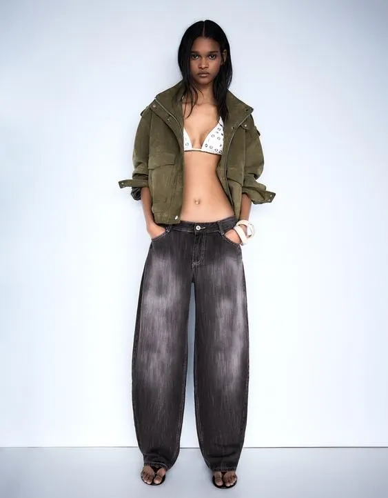 Джинсы barrel свободного кроя с низкой посадкой- Заказать в России