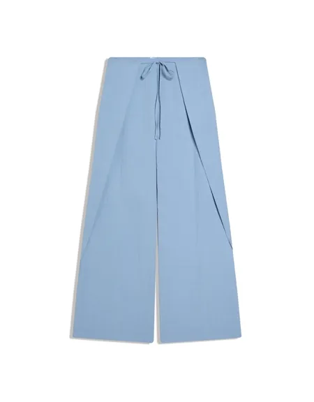 Брюки в стиле рустик с широкими штанинами и складками- Заказать в России