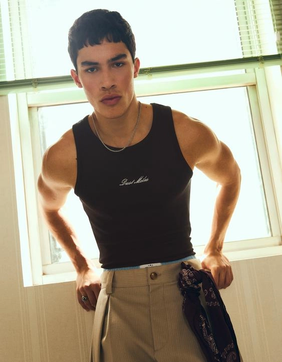 Майка на бретелях с принтом- Заказать в России