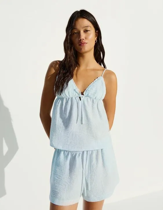 Шорты рустик с эластичной талией- Заказать в России