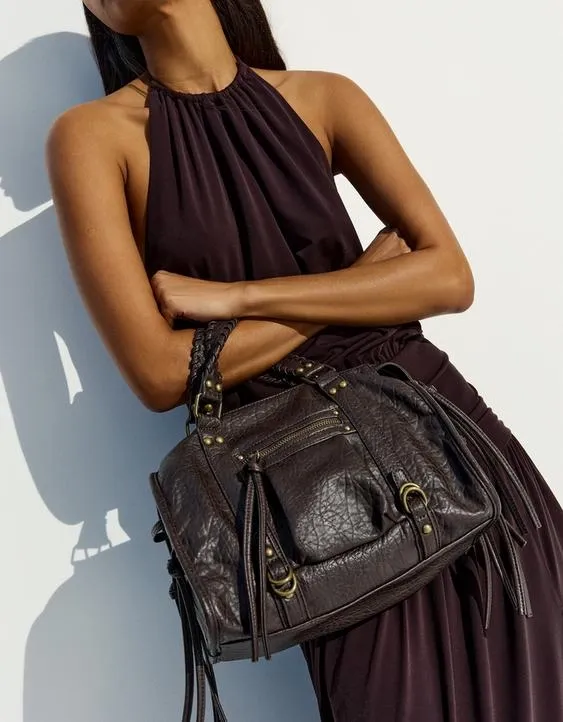 Сумка-боулинг с эффектом поношенности и ремешками- Заказать в России