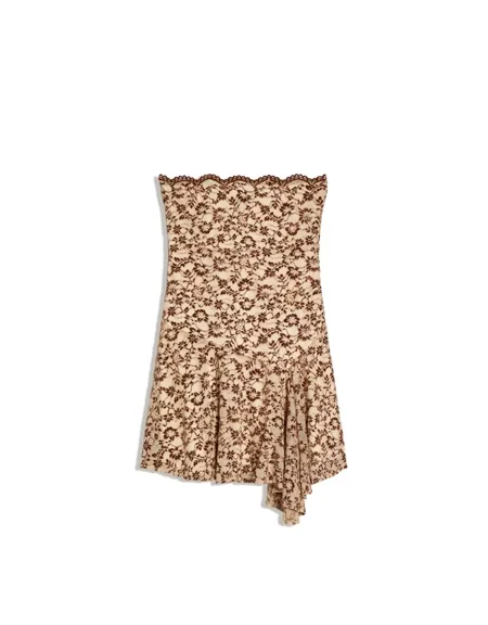 Платье мини с открытыми плечами- Заказать в России